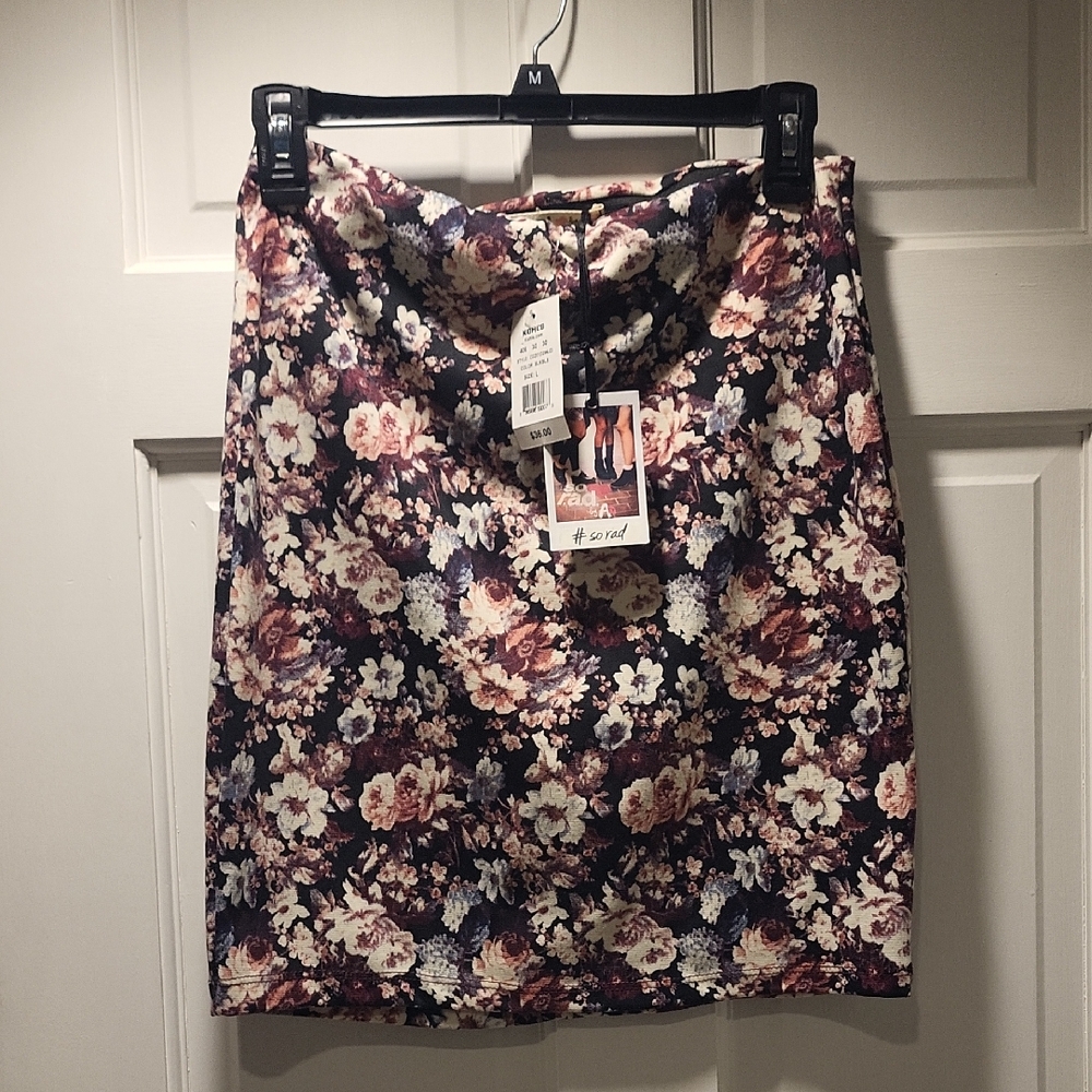 Kohl's Floral Pencil Skirt - Black and Cream